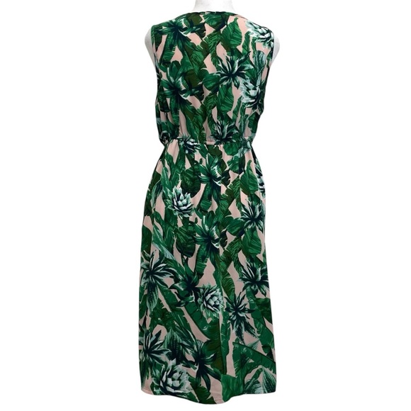 Guess Green & Pink Tropical Leaf Print Three Button Duster Cardigan - Picture 4 of 13